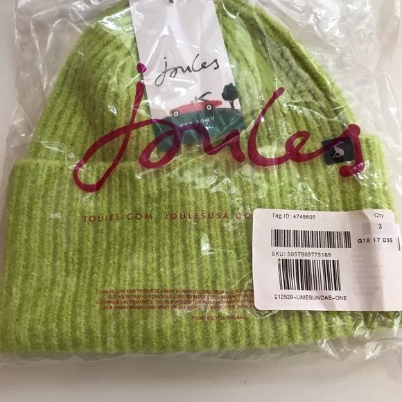 Joules lime beanie. - Picture 2 of 2